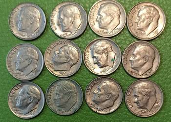12 x Moneta USA One Dime USA Roosevelt Różne Roczniki