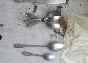 Sztućce aluminiowe stare PRL vintage