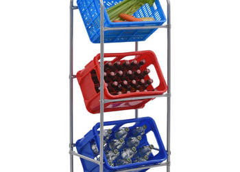 Półka magazynowa na 3 skrzynki srebrna 50x33x116 cm stal WM-285212