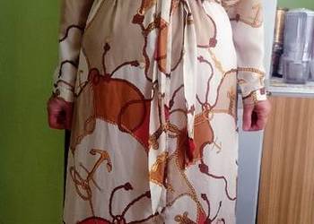 (38/M) MANGO/Długa sukienka koszulowa z łańcuchami,paskiem z Londynu, NOWA