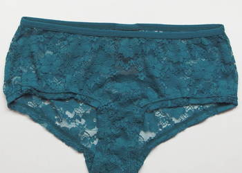 zielone majtki H&M xs 34 figi koronkowe z koronką koronka