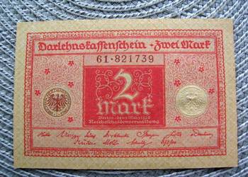 Banknot Zastępczy 2 Marki 1920r - 4 szt - Bilet na kawe