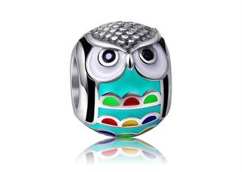 Pandora Charms Moments koralik zawieszka sowa sówka kolorowa