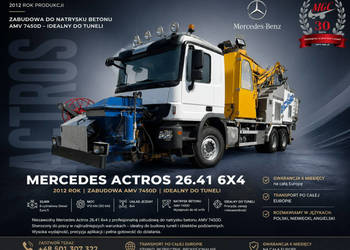 Mercedes Actros 2641 6X4M MASZYNA DO NATRYSKU BETONU / SHOTCRETE ROBOT / B…