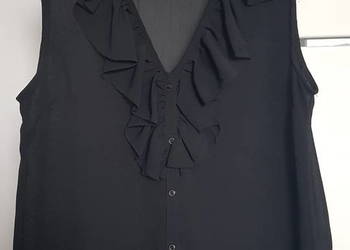Czarna bluzka z falbankami H&M rozm. 34