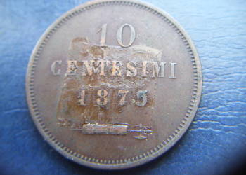 Stare monety 10 centesimi 1875 San Marino