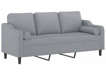 3-osobowa sofa z poduszkami jasnoszara 180 cm tkanina WM-3200853