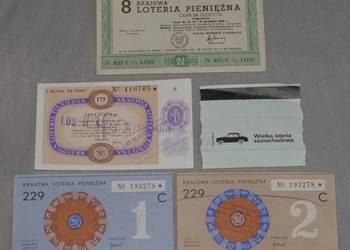 Zestaw losów loteryjnych 5 szt.