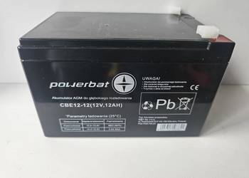 Akumulator PowerBat CBE12-12 AGM 12V 12Ah do systemów alarmowych, UPS