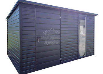 Schowek - Domek 3,5x2m - drzwi - okno - antracyt - rynna ID1044
