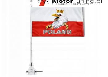 Maszt motocyklowy z flagą Polski