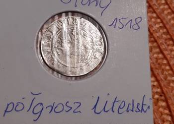 moneta srebrna Zygmunta I Starego z 1518r