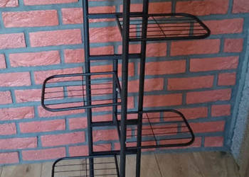 Kwietnik metalowy 6 poziomów stojak na rośliny loft czarny