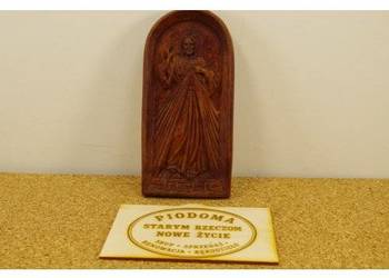 Relief gipsowy Jezus Miłosierny – dekoracja religijna do zawieszenia