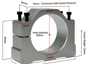 Mocowanie uchwyt wrzeciona silnika CNC fi 80mm