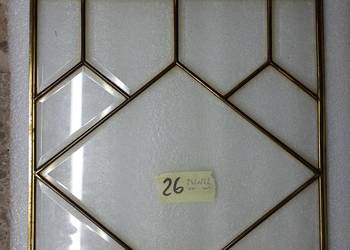 nr26 Witraż frontu starego zegara szafki szkło fazowane 24,6x25,2cm