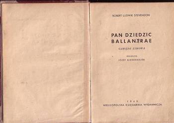 (7961) PAN DZIEDZIC BALLANTRAE (GAWĘDA ZIMOWA)  - ROBERT LUD