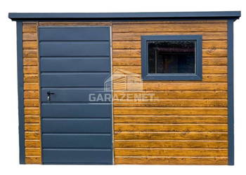 SCHOWEK DOMEK OGRODOWY 2,5X2M DRZWI OKNO DREWNOPODOBNY ANTRACYT GB439