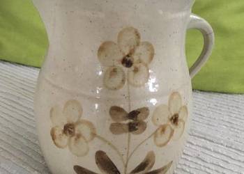 Dzbanek duży polewany zdobiony Bochnia vintage PRL