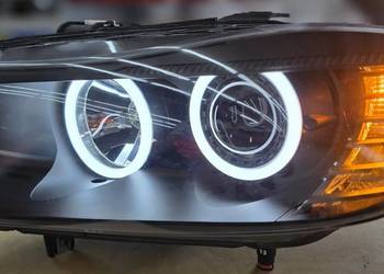 Reflektory BMW E90 LIFT LCI soczewka BI LED ringi cotton black Valeo