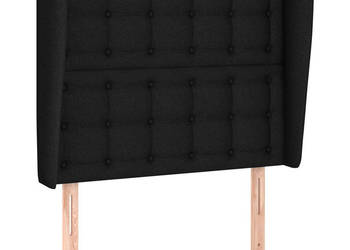 Zagłówek uszak czarny 83x23x118/128 cm tkanina WM-3118366