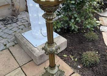 Stary kościelny Mosiężny lichtarz kandelabr 80 cm