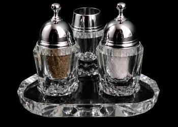 Unikatowy Kryształowy Zestaw Przyprawników Swarovski (Cruet Set) – Vintage