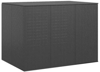 Skrzynia na poduszki ogrodowe rattan PE 145x100x103cm czarna WM-317229