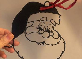 Obrazek ze Świętym Mikołajem Boże Narodzenie/bombka