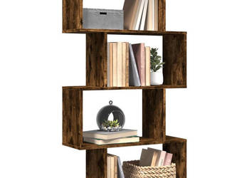 Regał przegroda 4 poziomy przydymiony dąb 70x24x129 cm WM-858106