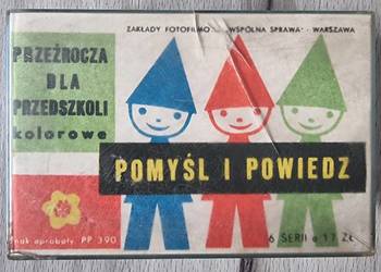 6 szt.Bajka Bajki na Rzutnik Pomyśl i Powiedz Przeźrocza dla Przedszkoli