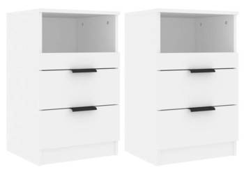 Szafki nocne 2 szt. białe materiał drewnopochodny WM-811233