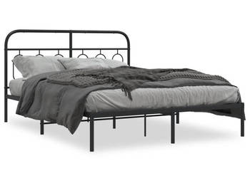 Łóżko Metalowe Czarne Rama Łóżka Ze Stelażem 150x200 cm WM-377119