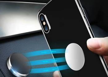 Uniwersalny magnetyczny uchwyt samochodowy na telefon, srebrny.