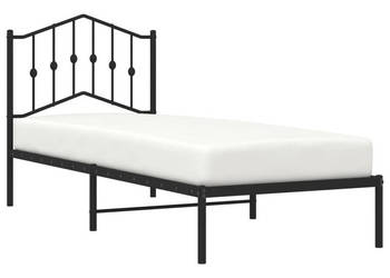 Łóżko Metalowe Czarne Rama Łóżka Ze Stelażem 90x190 cm WM-373781