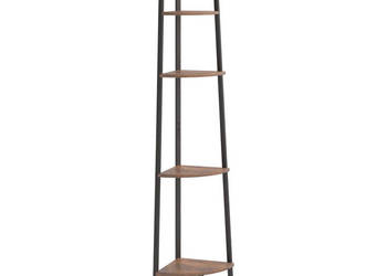 Regał narożny 5 półek ciemnobrązowo-czarny 455x315x180 cm WM-336395