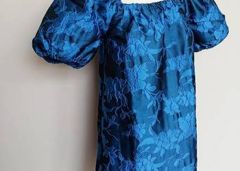 Sukienka OBJECT r. 38 | haft kwiatowy | bufiaste rękawy | nowa