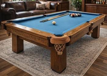 Bilard stół DREWNIANY kamień skóra jak nowy gwarancja DOWÓZ pool do św11