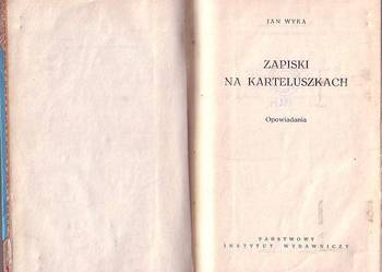 (8789) ZAPISKI NA KARTELUSZKACH – JAN WYKA