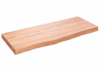 Blat do stołu jasnobrązowy 100x40x(2-6)cm lite drewno dębowe WM-3156364
