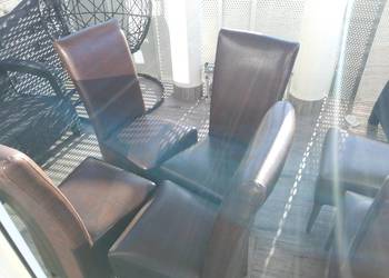 Skórzane krzesła stan dobry 6 sztuk.