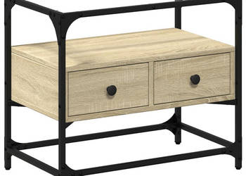 Szafka pod TV ze szklanym blatem dąb sonoma 60x35x51 cm WM-846055