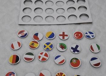 Magnes na lodówkę, flagi 23 krajów, 1,6cm (Kolekcje, magnesy)