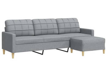 3-osobowa sofa z podnóżkiem jasnoszary 210 cm tkaniną WM-3278249