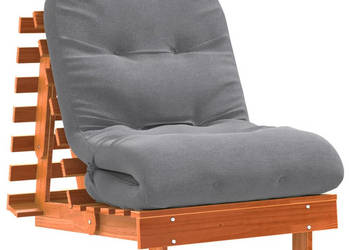 Sofa rozkładana futon z materacem woskowy brąz 70x206x11 cm WM-846753