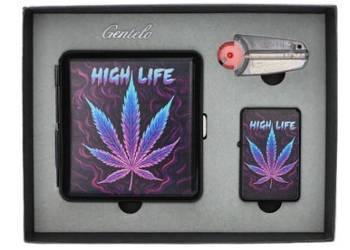 Zestaw na Upominek Gandzia Papierośnica + Zapalniczka + Kamienie i Knot