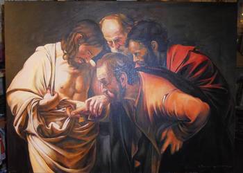 Kopia obrazu Caravaggia"Niewierny Tomasz"