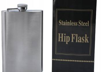 Metalowa Piersiówka Klasyczna Płaska Srebrna Stal Nierdzewna 300ml