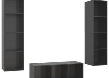 3-cz. zestaw szafek TV wysoki połysk szary WM-3079762