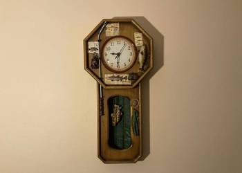 Sprzedam stary wiszący zegar drewniany rybacki